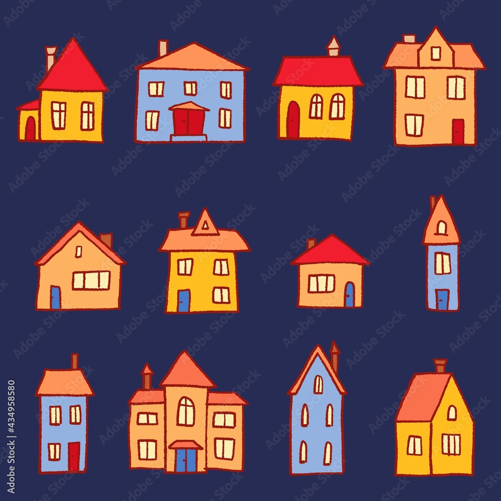 Home set - vector cartoon homes