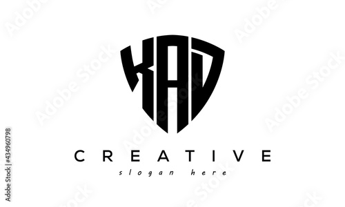 KAD letter creative logo with shield	 photo