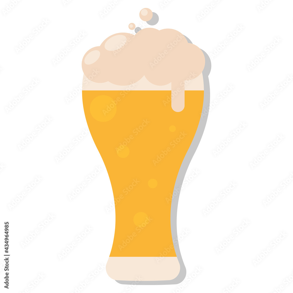 Isoalted beer glass with foam Vector illustration Isoalted beer glass with foam Vector illustration