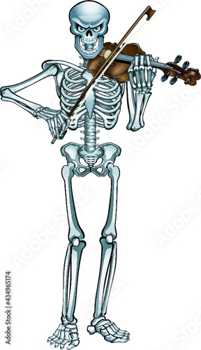 human skeleton playing the violin, the fiddle