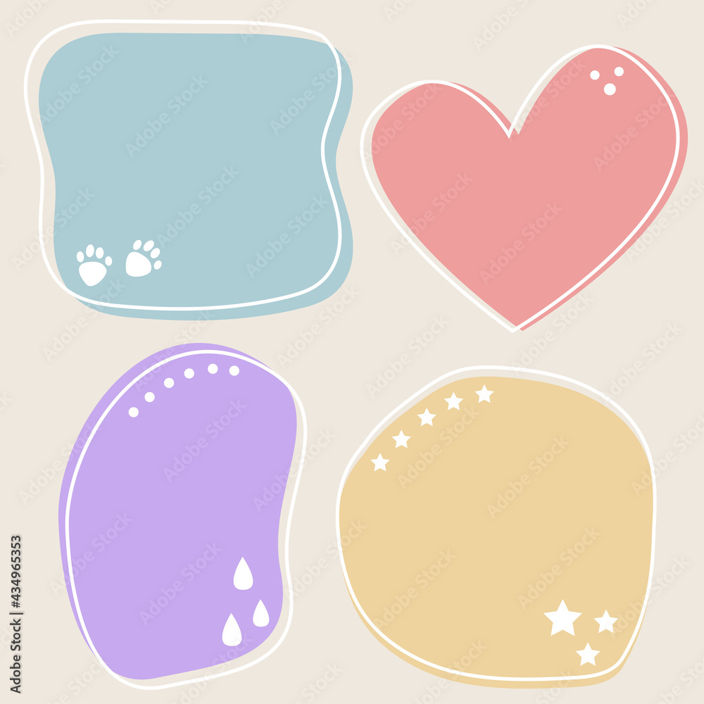 Speach bubble set. Baby nursery wall decor print. Text frames for design welcome card, baby shower party invitation, kid shop tag etc Speach bubble set. Baby nursery wall decor print. Text frames for design welcome card, baby shower party invitation, kid shop tag etc