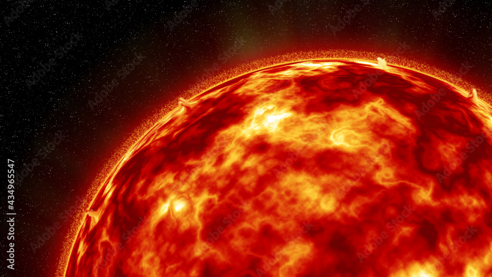 Partial red giant burning sun in outer space, galaxy Partial red giant burning sun in outer space, galaxy