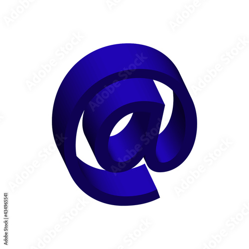 at sign email sign 3d isolated on white background