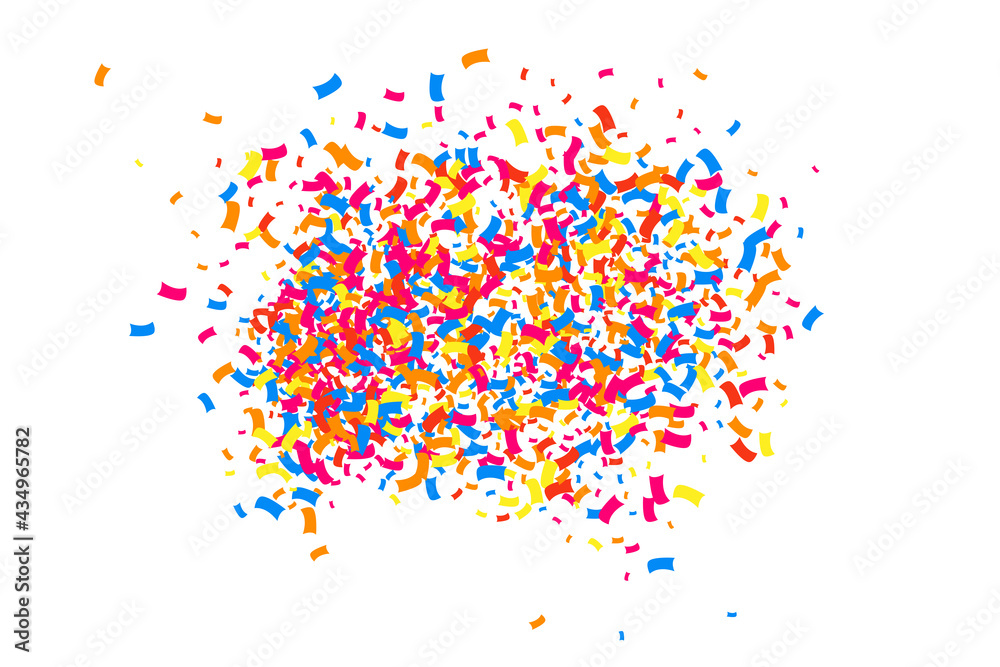 Fototapeta premium Colorful Explosion Of Confetti. Grainy Abstract Multicolored Texture Isolated On White Background. Flat Design Element. Vector Illustration, Eps 10.