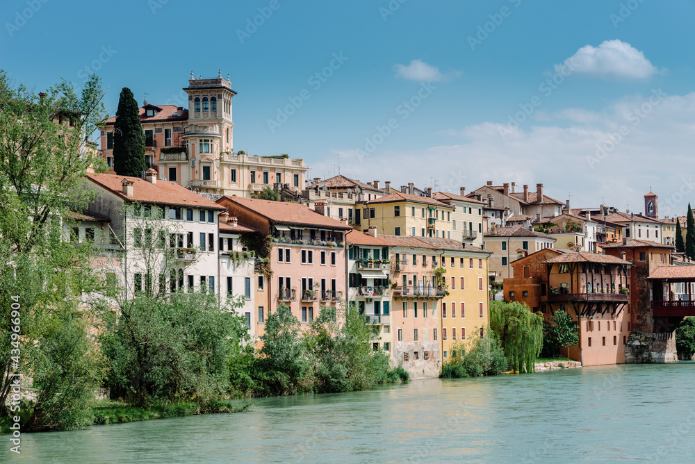 Overview of Bassano del Grappa and the Brenta river