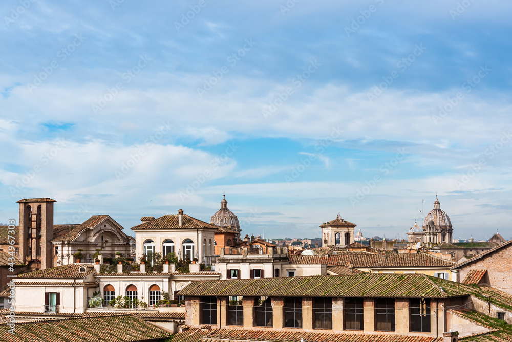 View of buildings´ rooftops in Rome