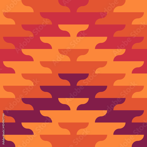 Seamless pattern. Zigzag lines. Ethnic ornament. Embroidery background. Tribal wallpaper. Ethnical folk image. Tribe motif. Ancient mosaic. Geometric paper. Wavy stripes vector. Textile print.