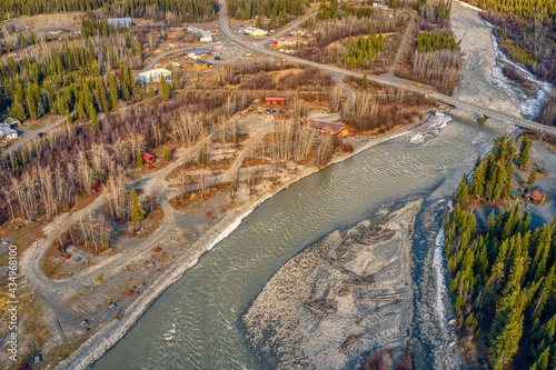 Aerial View of Copper Harbor, Alaska in Spring photo