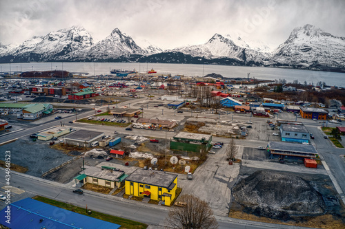 Aerial View of Valdez, Alaska during Spring photo