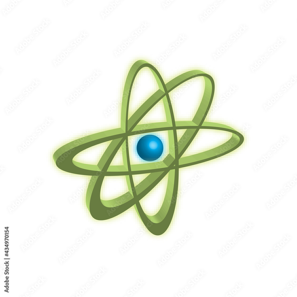 Atom 3d Illustration isolated on white background Atom 3d Illustration isolated on white background