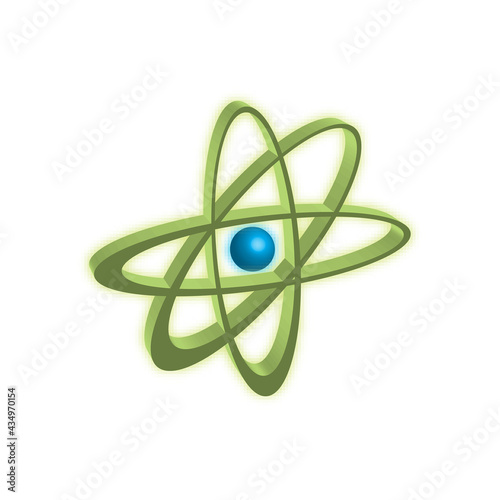 Atom 3d Illustration isolated on white background