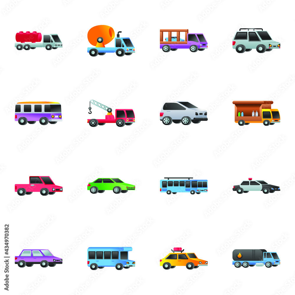 Pack of Automotives Flat Icons
Pack of Automotives Flat Icons