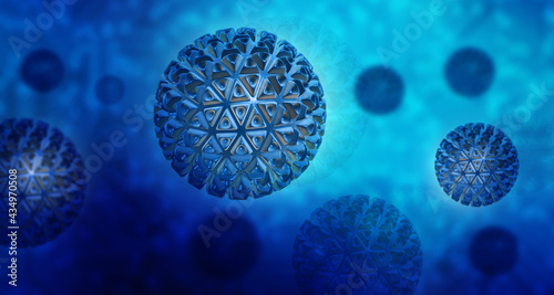 3d rendering Virus bacteria cells background