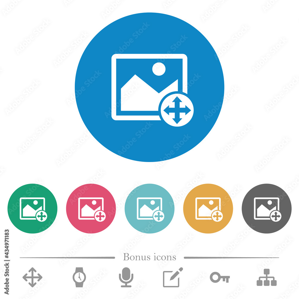 Move image flat round icons Move image flat round icons
