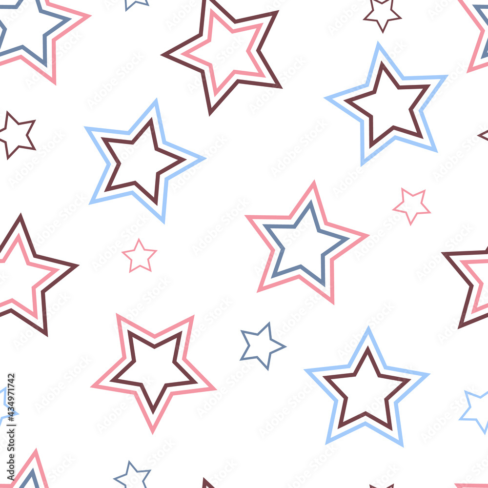 Stars seamless pattern. Design for fabric, wrapping paper, background, wallpaper. Vector. Stars seamless pattern. Design for fabric, wrapping paper, background, wallpaper. Vector.