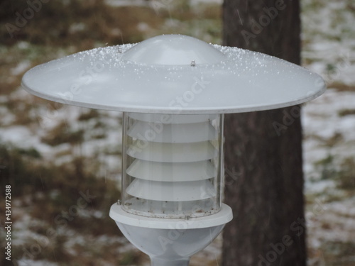 lantern in the snow