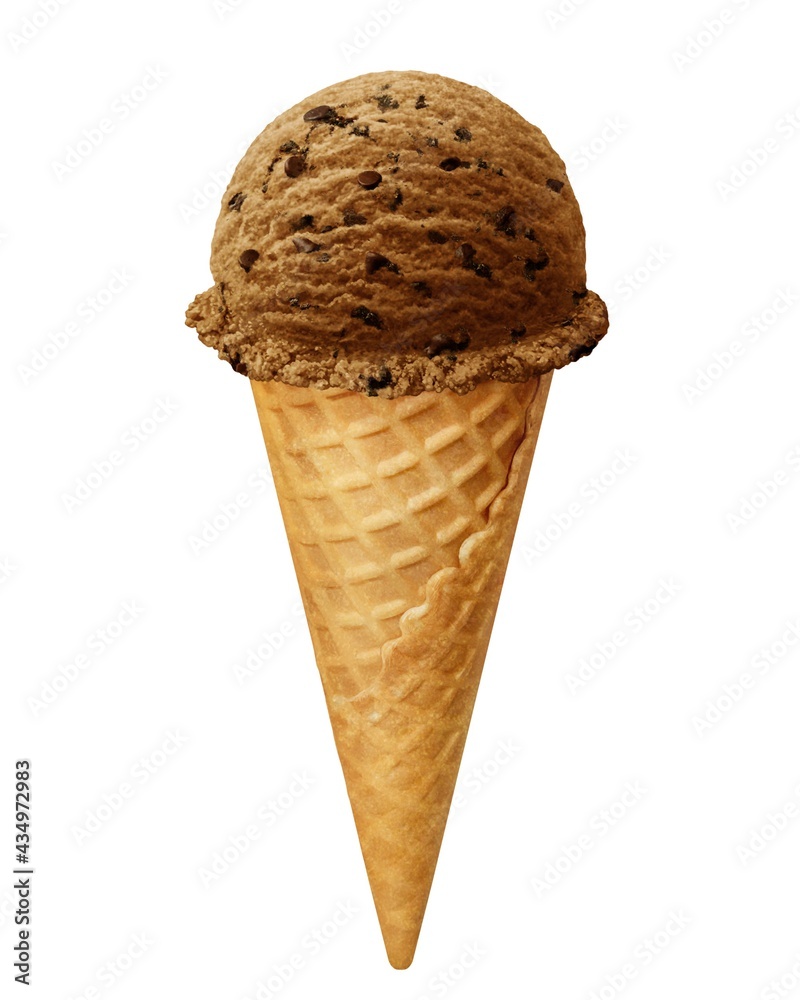 アイスクリーム チョコチップ イラスト リアル コーン Stock Illustration Adobe Stock