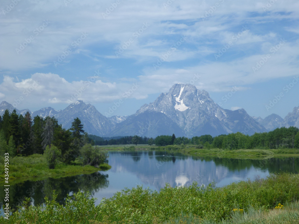 Oxbow Bend, Grand Teton National Park, on a cloudy day