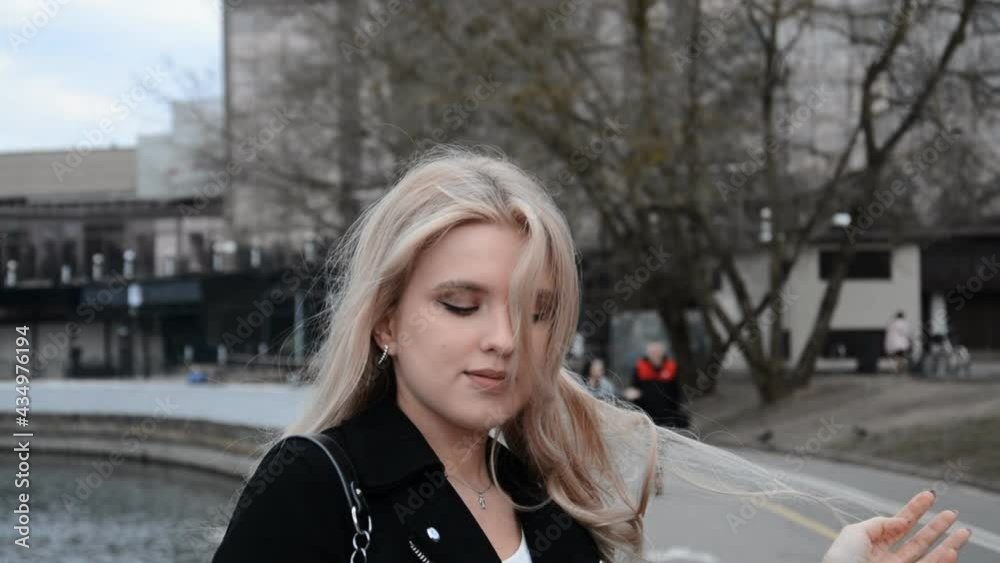 Portrait of young woman on the street Portrait of young woman on the street