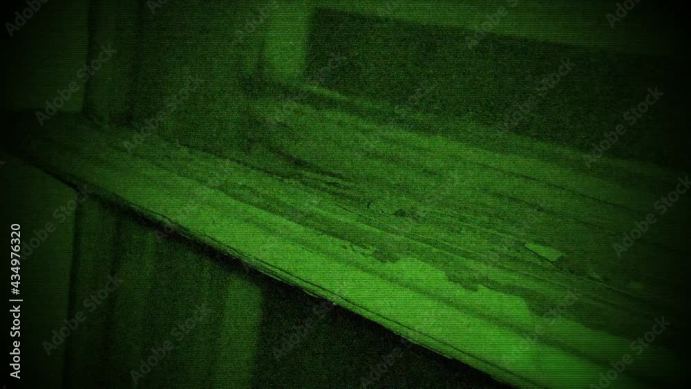 Night Vision Camcorder. Grunge Footage