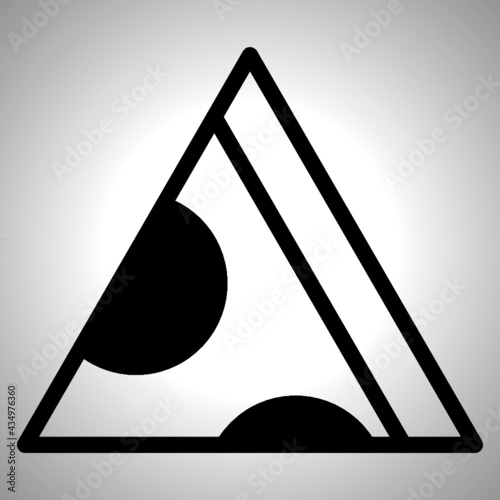 Pizza Slice Icon or Arrow with Pepperoni and Cheese