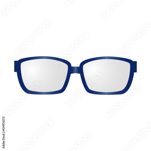 Dark blue-rimmed glasses. Isolated on a white background.