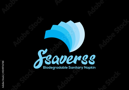 biodegradable sanitary napkin logo. This logo icon incorporate with abstract shape in the creative way.