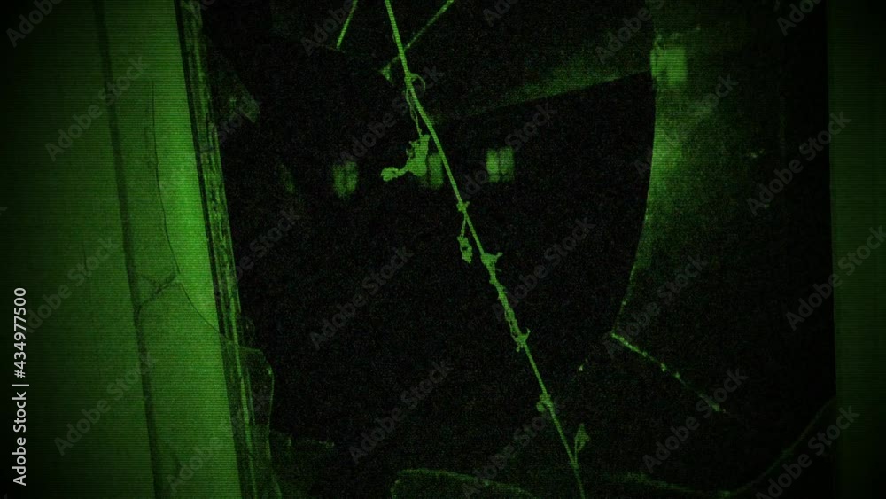 Night Vision Camcorder. Grunge Footage