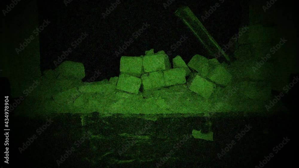 Night Vision Camcorder. Grunge Footage