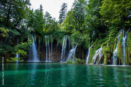 waterfall in the forest plitvice park © Andrew