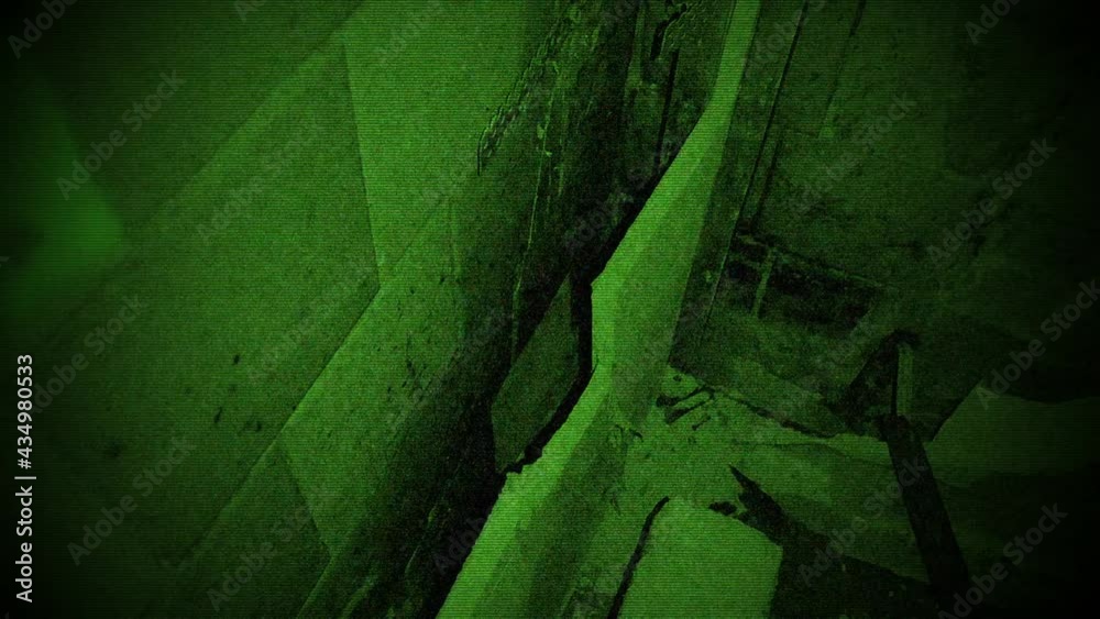 Night Vision Camcorder. Grunge Footage