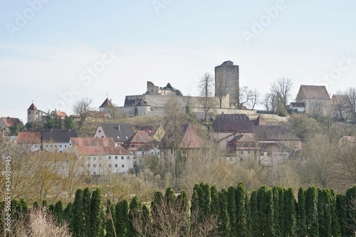 Pappenheim - Stadt - Burg im Winter vom Fahrradweg gesehen
