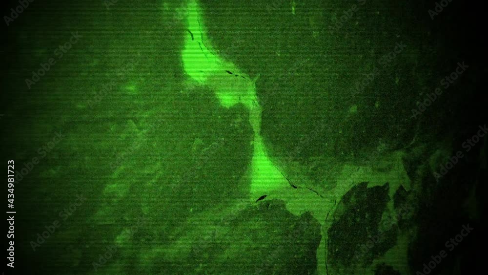 Night Vision Camcorder. Grunge Footage
