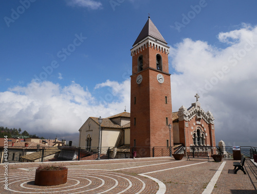 Rivisondoli - Abruzzo - The church of San Nicola di Bari, symbol of the characteristic mountain village seen from the panoramic terrace photo