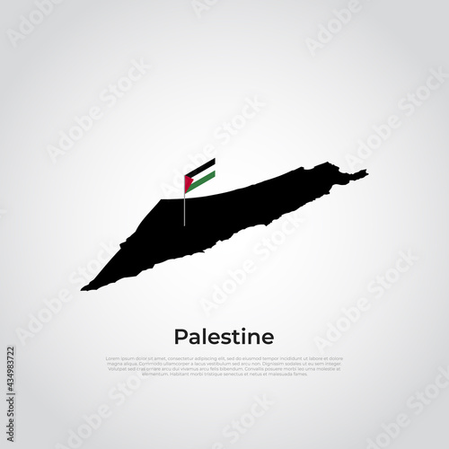 Vector map flag of palestine isolated on white background. Vector illustration