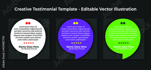 Creative Testimonial Templates - Editable Vector Illustration
