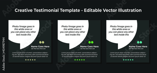 Creative Testimonial Templates - Editable Vector Illustration