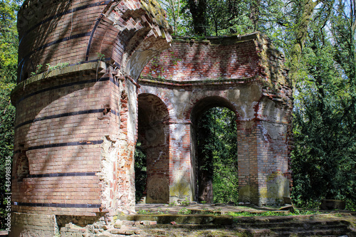 Forgotten mausoleum. Przelewice garden.