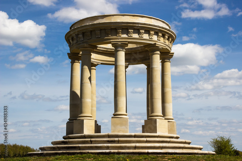Column temple. Antic architecture. Hortulus gardens.