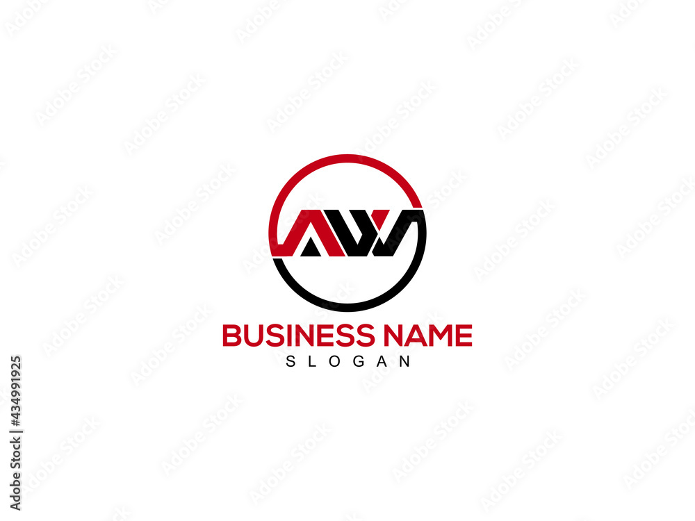Letter AW Logo, circle aw logo icon vector for business Stock Vector
