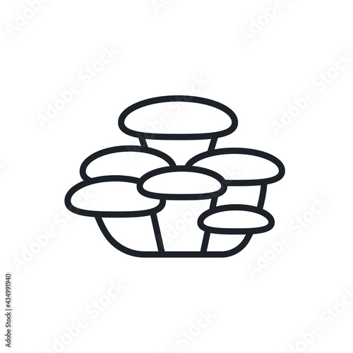 Oyster mushroom icon. Vector isolated linear icon contour shape outline. Thin line. Modern glyph design. Mushrooms. Food ingredients.