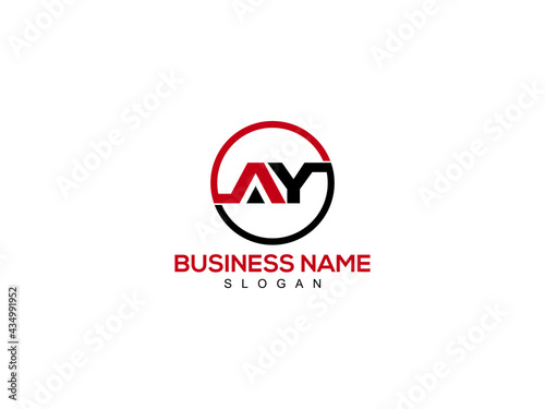 Letter AY Logo, circle ay logo icon vector for business photo