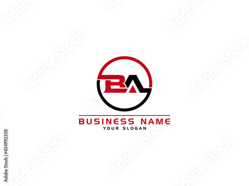 Letter BA Logo, circle ba logo icon vector for business
