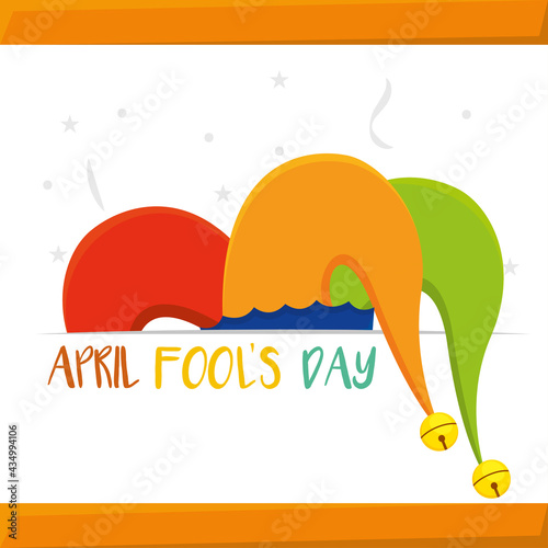 Harlequin hat April fools day Vector illustration