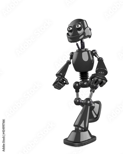 nice robot is walking
