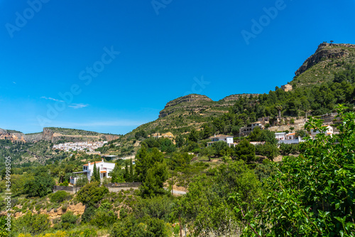 View of the beautiful town of Chulilla in the mountains of the Valencian community. Spain © unai