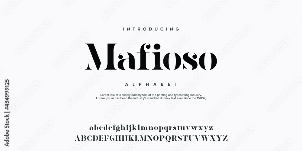 Serif classic design font vector illustration of alphabet letters.
