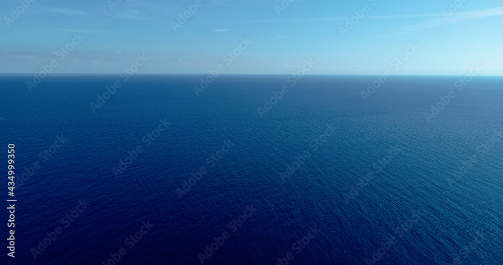 Aerial view with a drone the Mediterranean Sea with only the blue water all over the horizon 4K Aerial view with a drone the Mediterranean Sea with only the blue water all over the horizon 4K