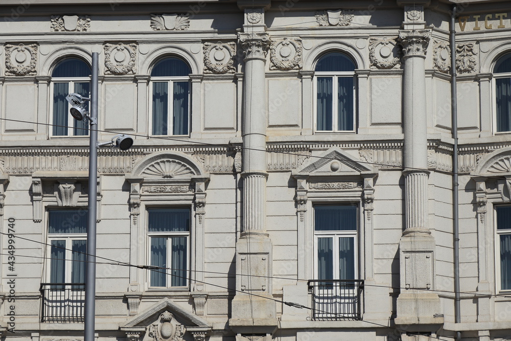 Amsterdam Historic Victoria Hotel Facade Close Up