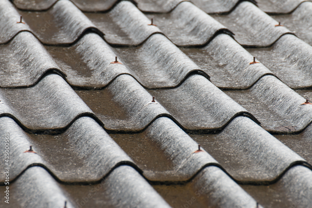 Old white roof sheet , Asbestos cement roofing sheets